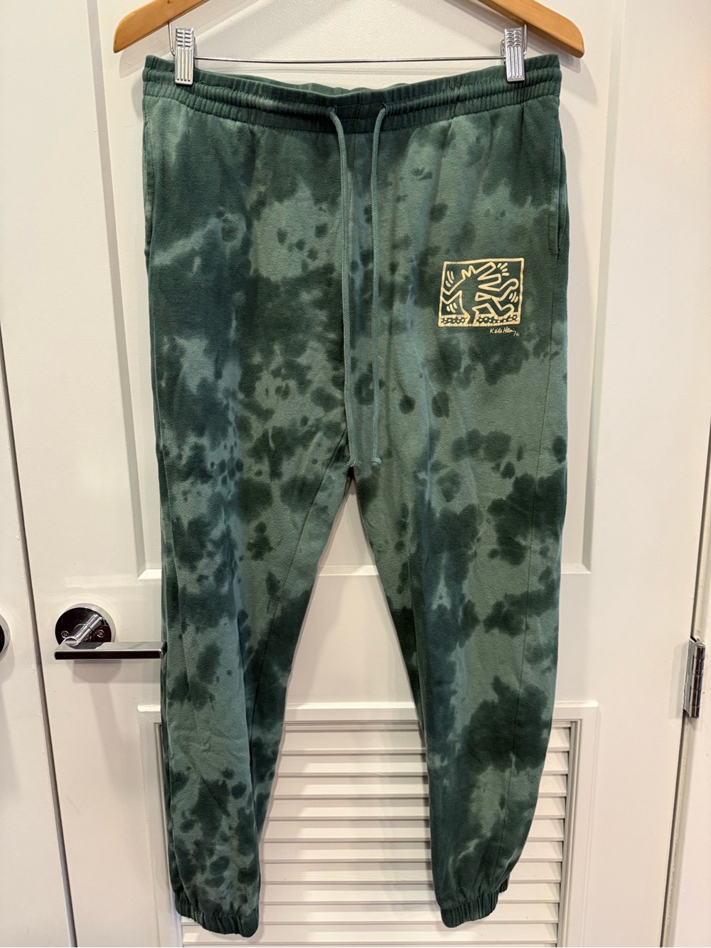 Keith Haring (M) Green Tie-Dye Jogger Sweatpants